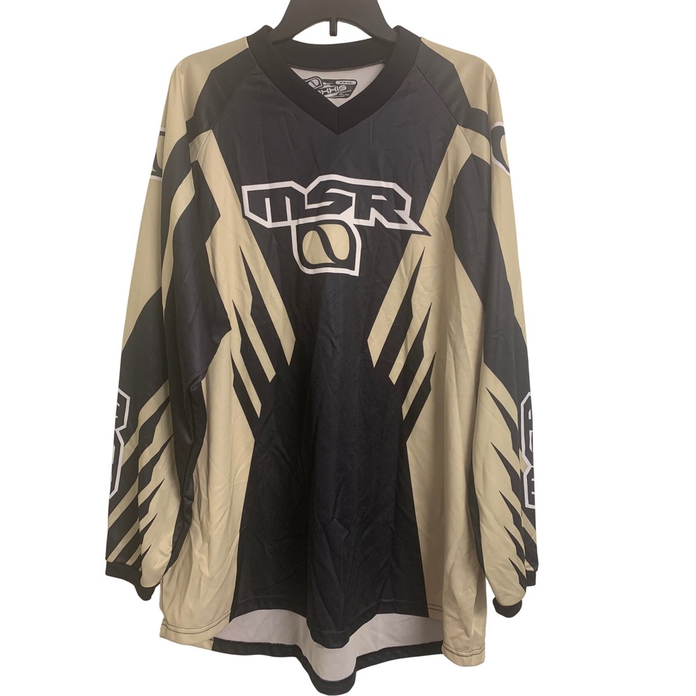 MSR Axxis Motocross Jersey 3XL Black Tan Long Sleeve MX Off-Road Gear